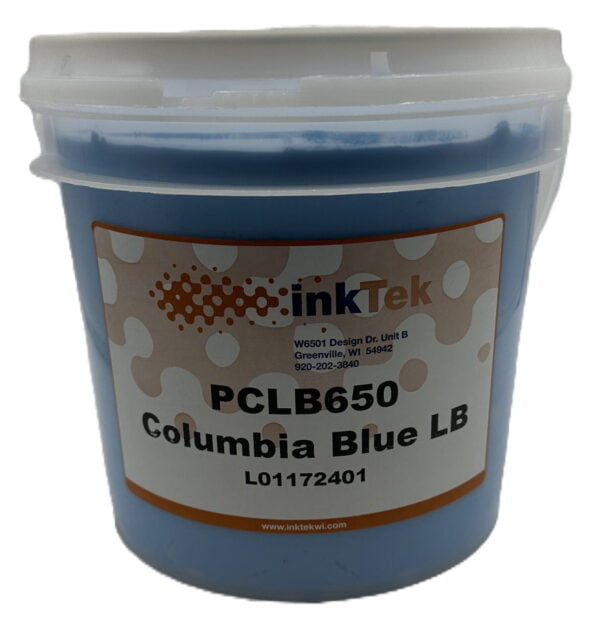 Inktek 650 Columbia Blue Plastisol Ink - Low Cure Formula for Optimal Screen Printing