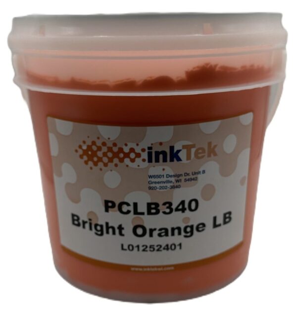 Inktek 340 Bright Orange Plastisol Ink - Low Cure Formula for Optimal Screen Printing